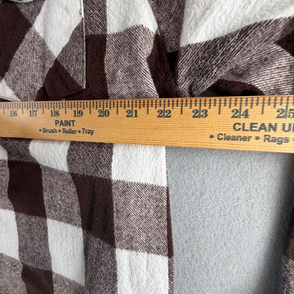Trail Crest Buffalo Plaid‎ Flannel Shirt Brown White Workwear Mens Size XL Vtg - Picture 5 of 10